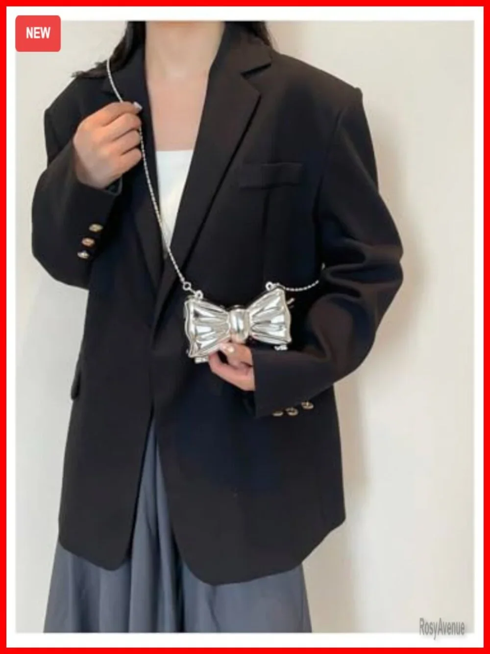 Bow Shaped Mini Clutch Purse with Chain Strap